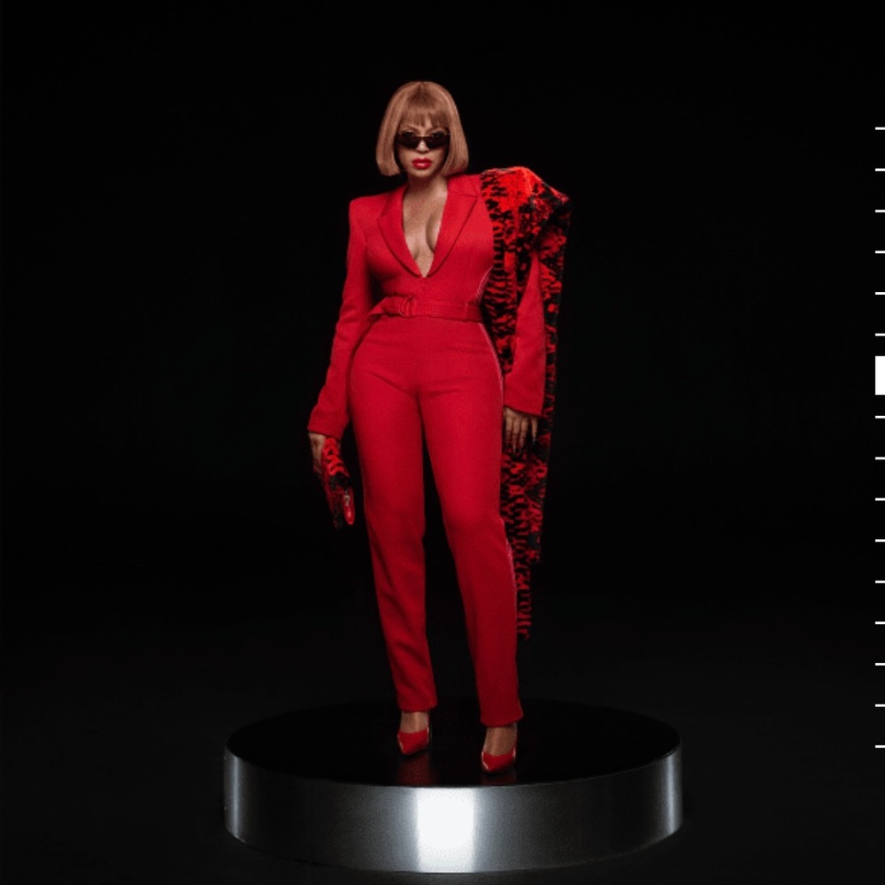 Long sleeve cotton-blend Ivy park  jumpsuit in red.